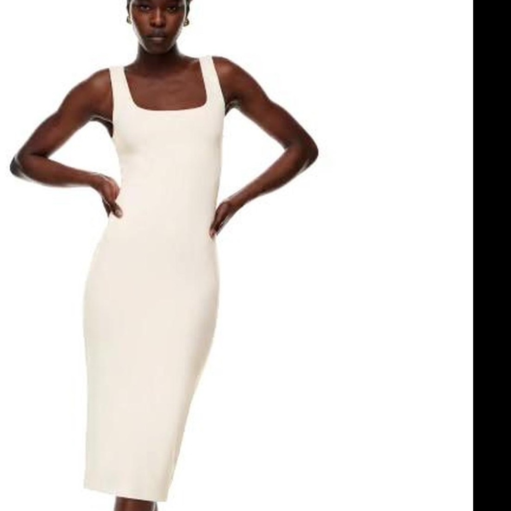 Babaton White Contour Midi Dress